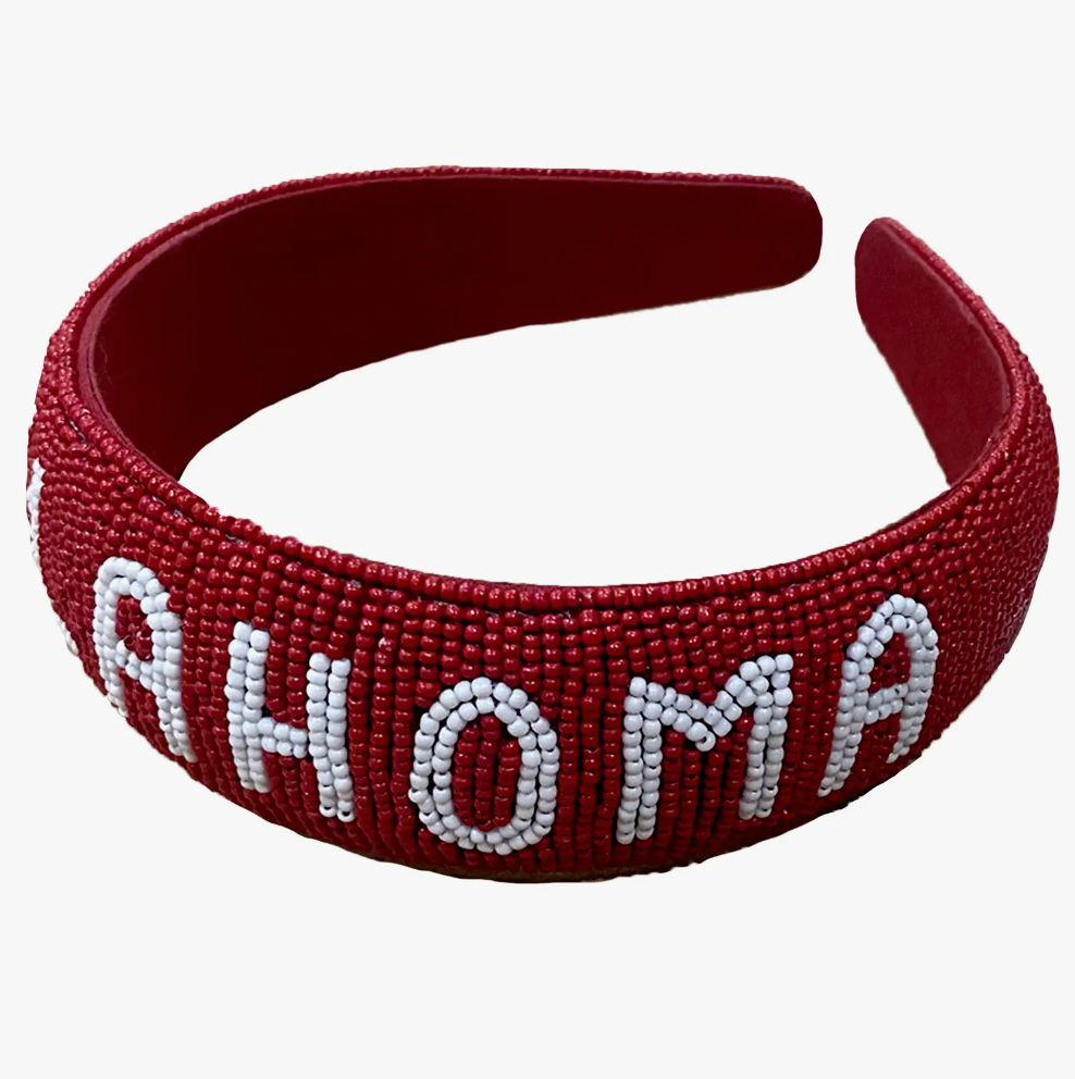 Oklahoma Hand Beaded Headband