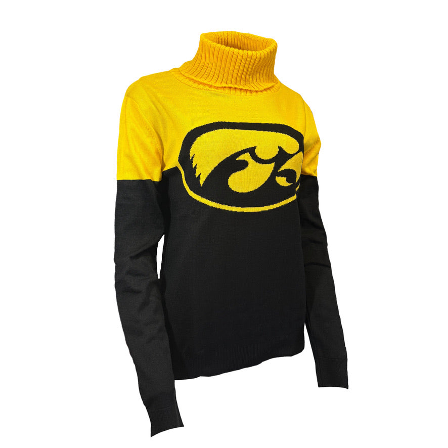 Iowa Hawkeyes Cowl Neck Logo Sweater