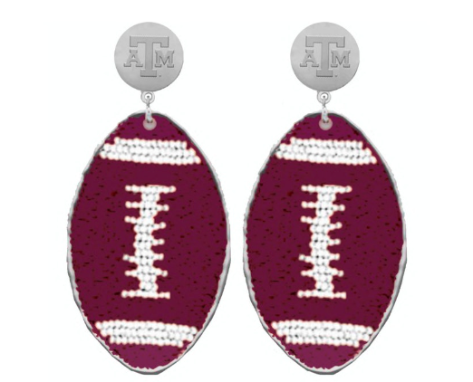 Texas A&M touchback Football Earrings
