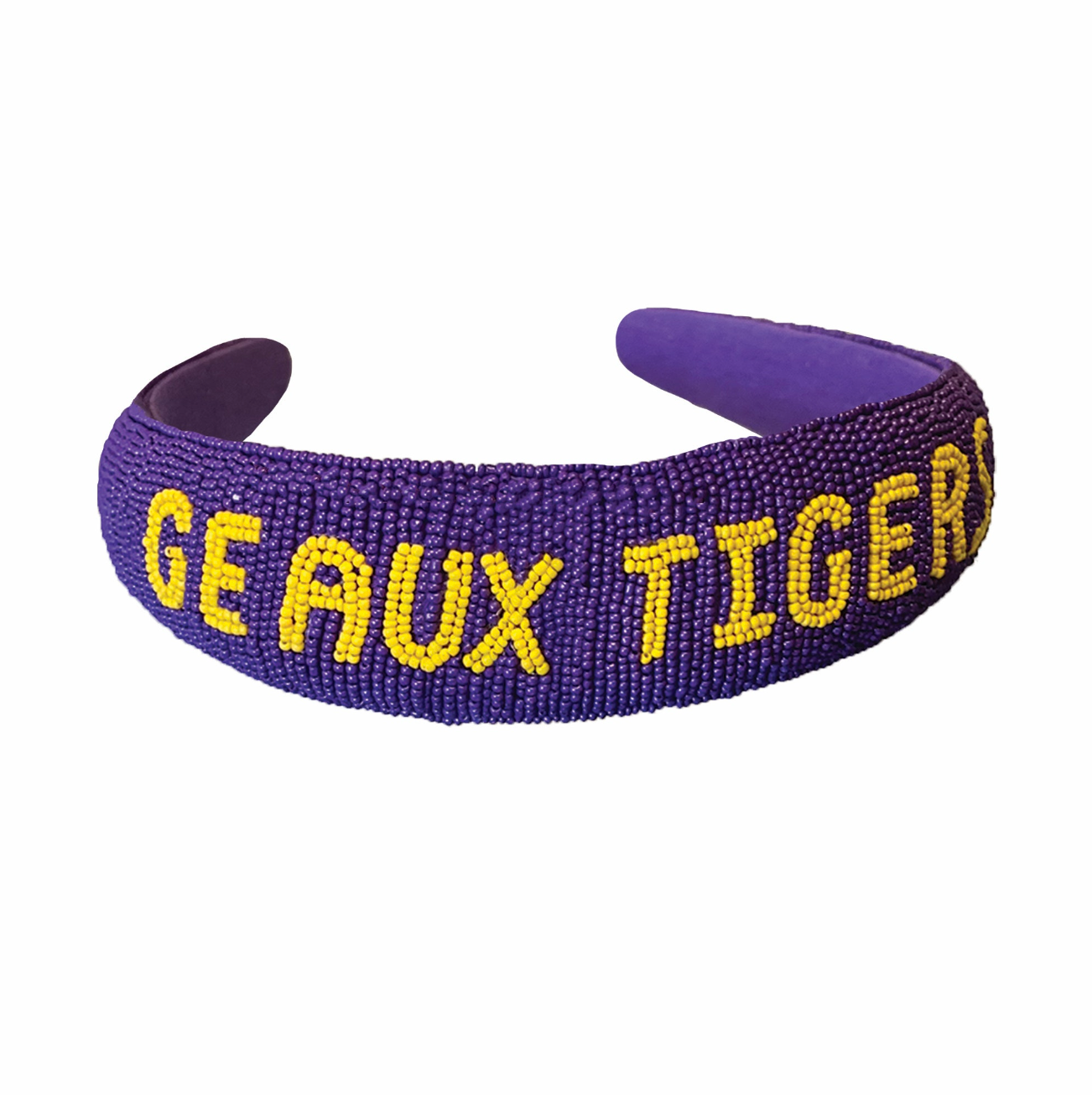 LSU Hand Beaded Headband