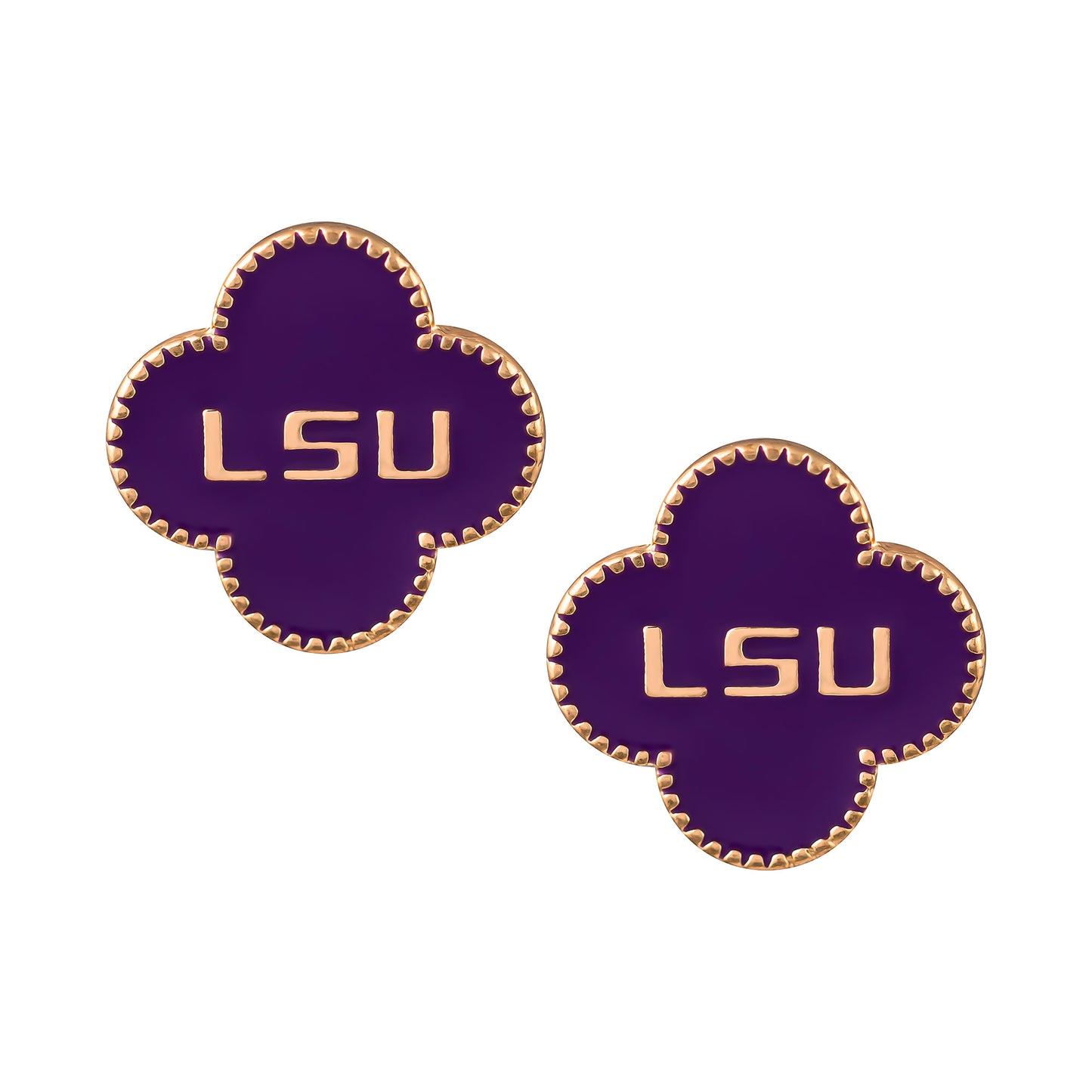 LSU Tigers Adele Quatrefoil Earrings