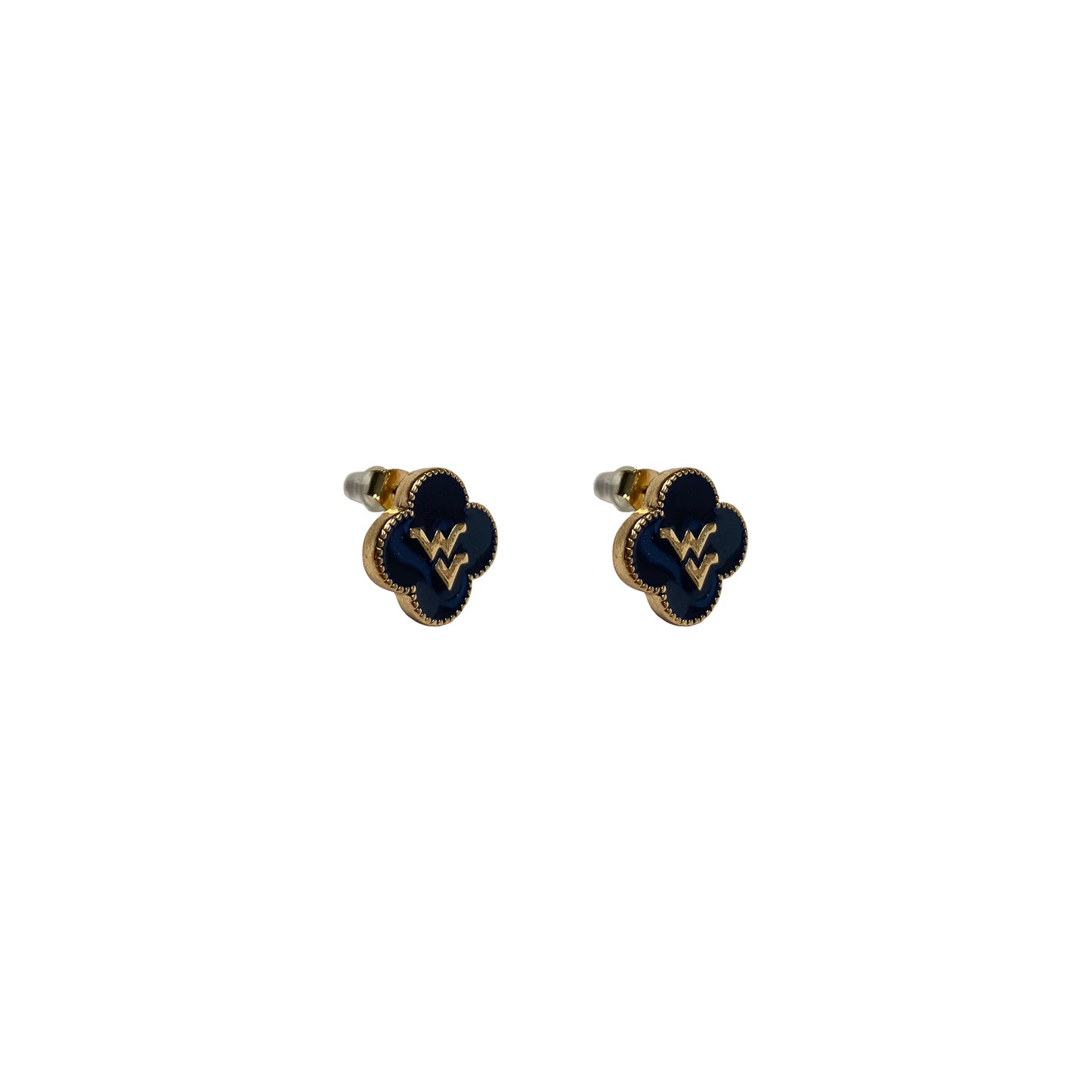 West Virginia Mountaineers Adele Quatrefoil Earrings