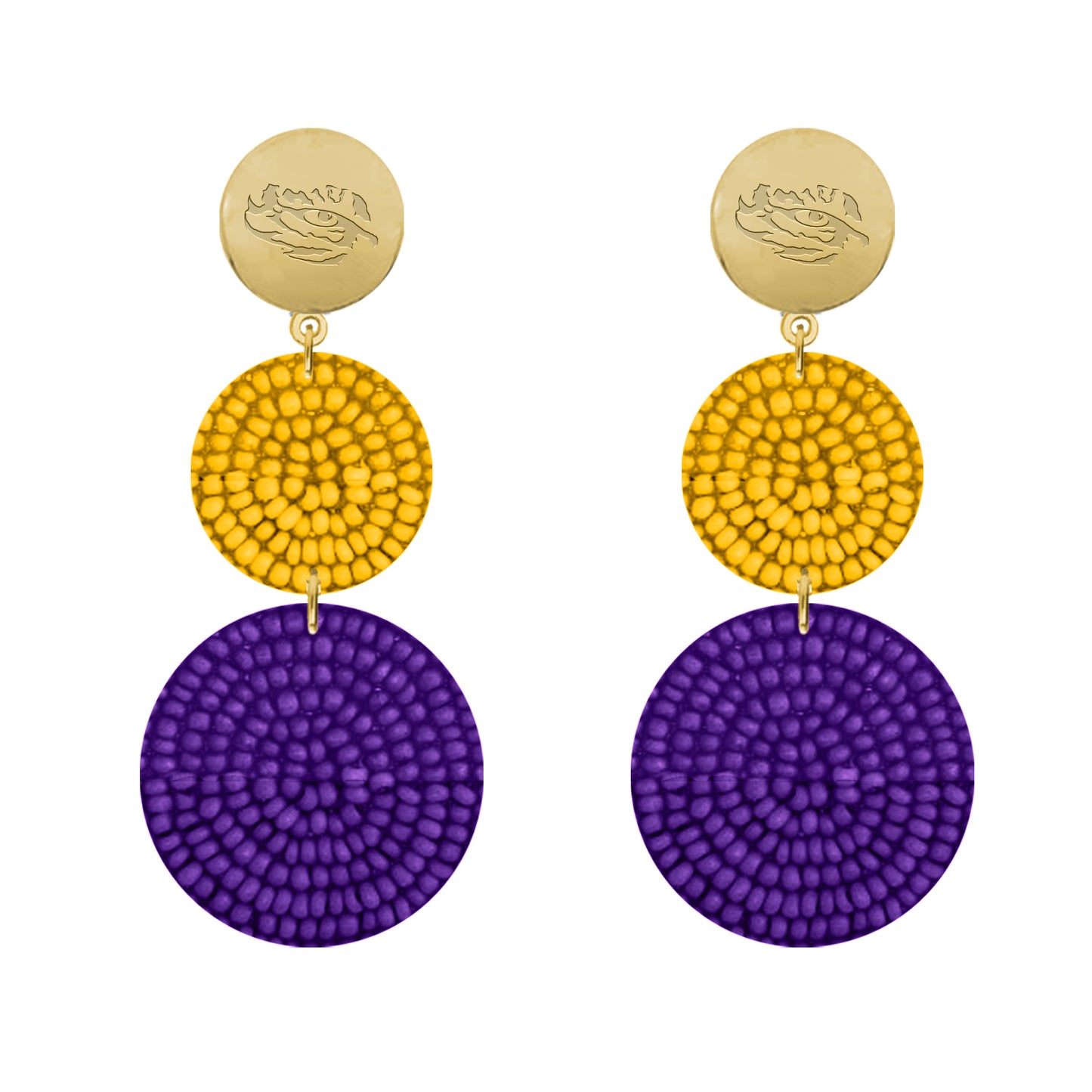 LSU Tigers Scott Hand Beaded Earrings