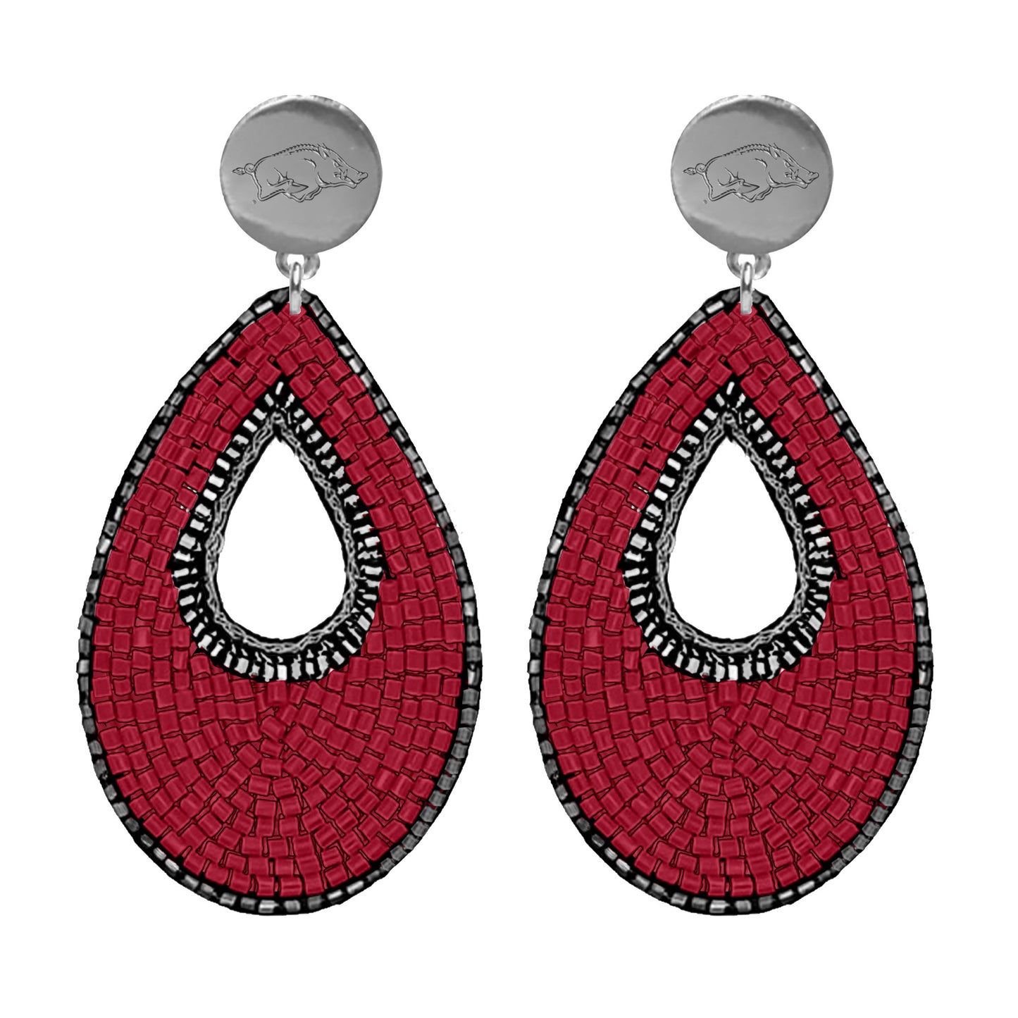 Arkansas Razorbacks Lane Hand Beaded Earrings