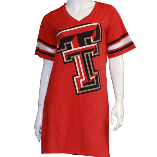 Texas Tech Red Raiders Heathered Football Jersey Nightshirt
