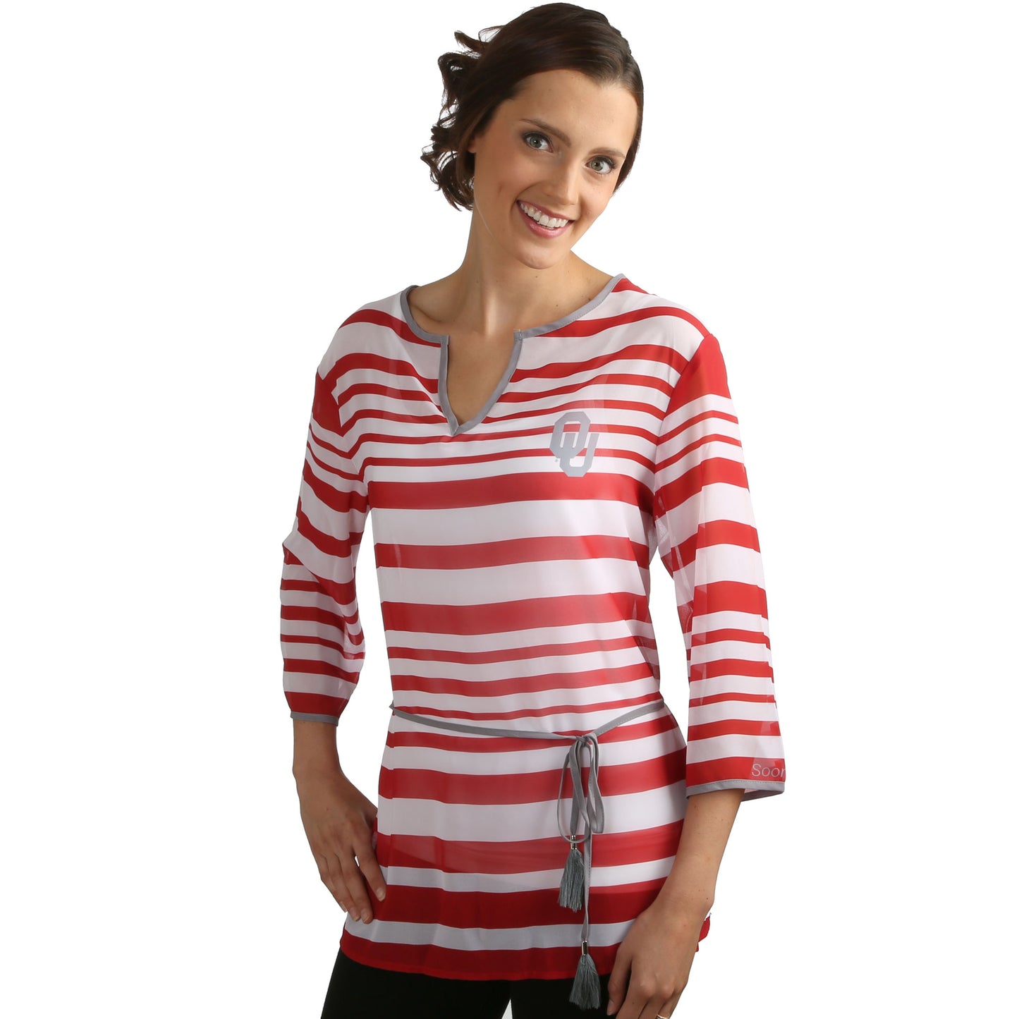 Oklahoma Sooners Sheer Stripe Tunic