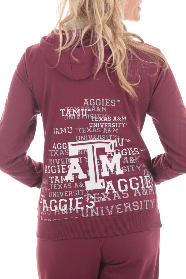 Texas A&M Aggies Flocked Zip Hoody