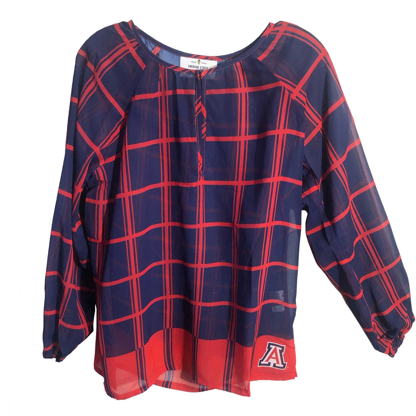 Arizona Wildcats Plaid Sheer Top