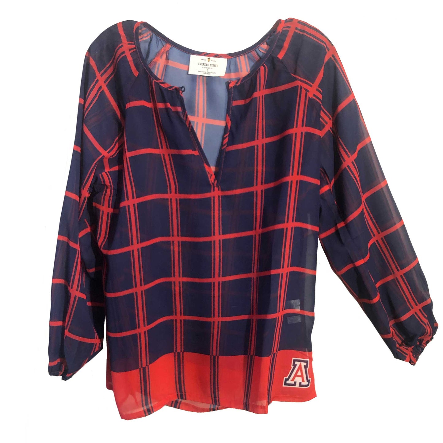 Arizona Wildcats Plaid Sheer Top