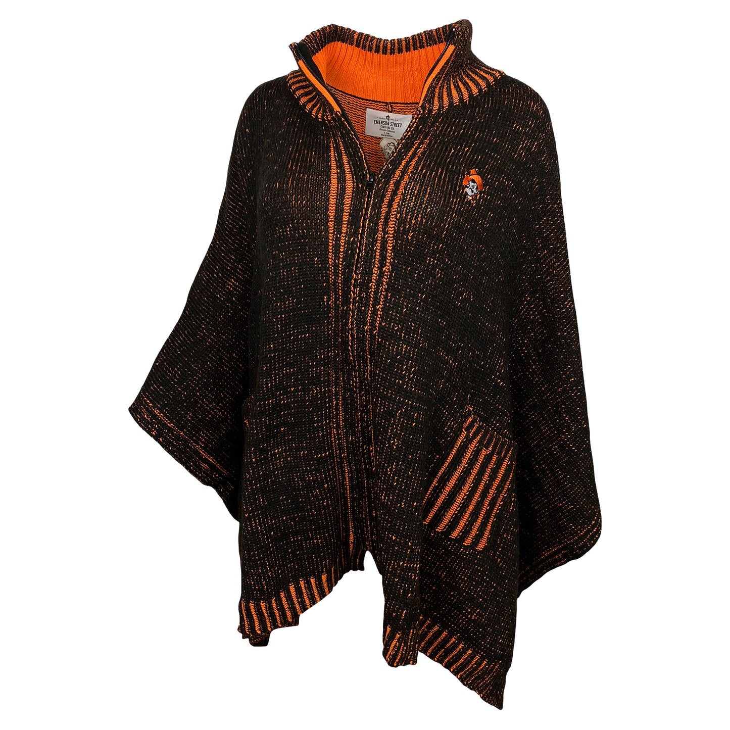 Oklahoma State Cowboys Sweater Zip Poncho