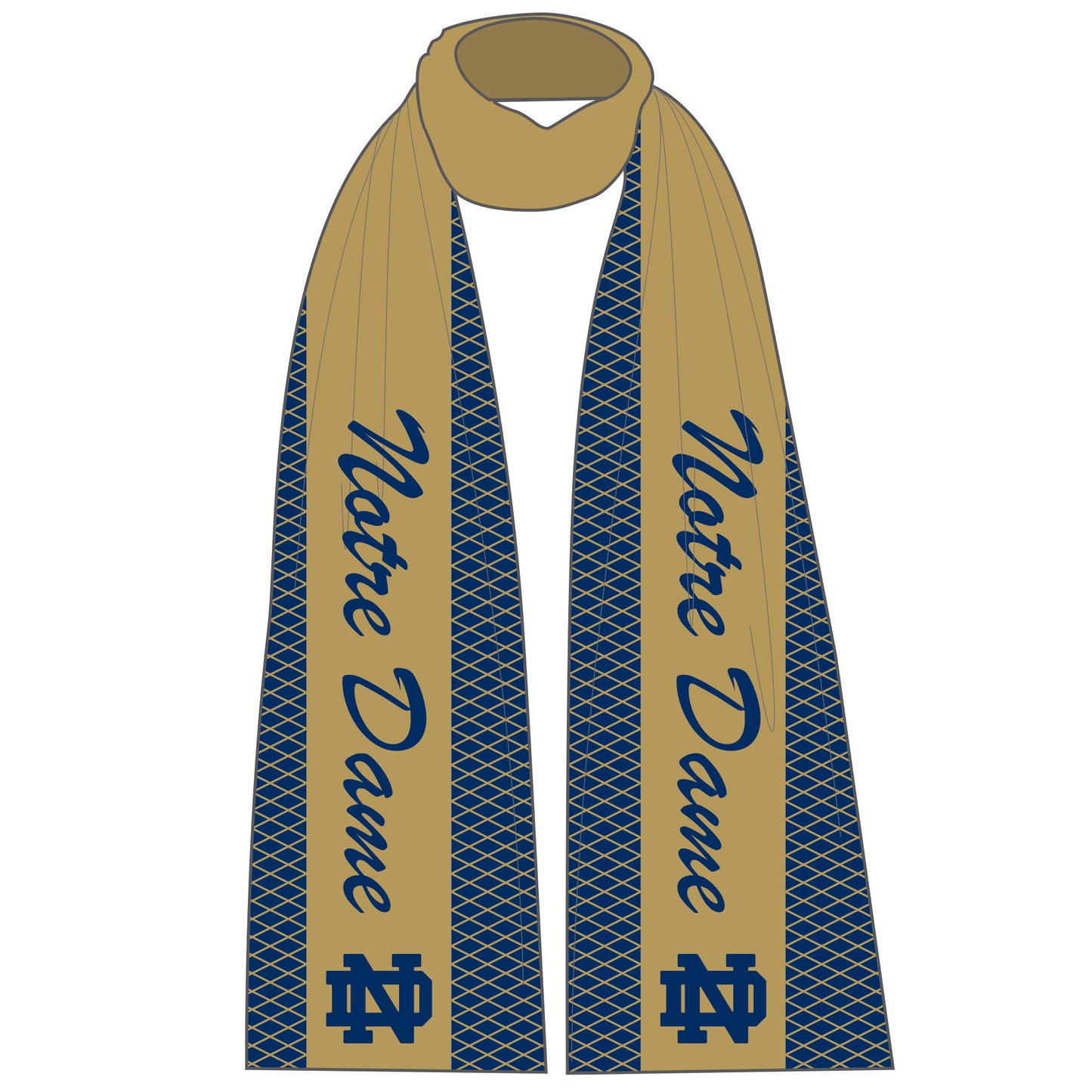 Norte Dame Fighting Irish 2 Tone Knit Scarf