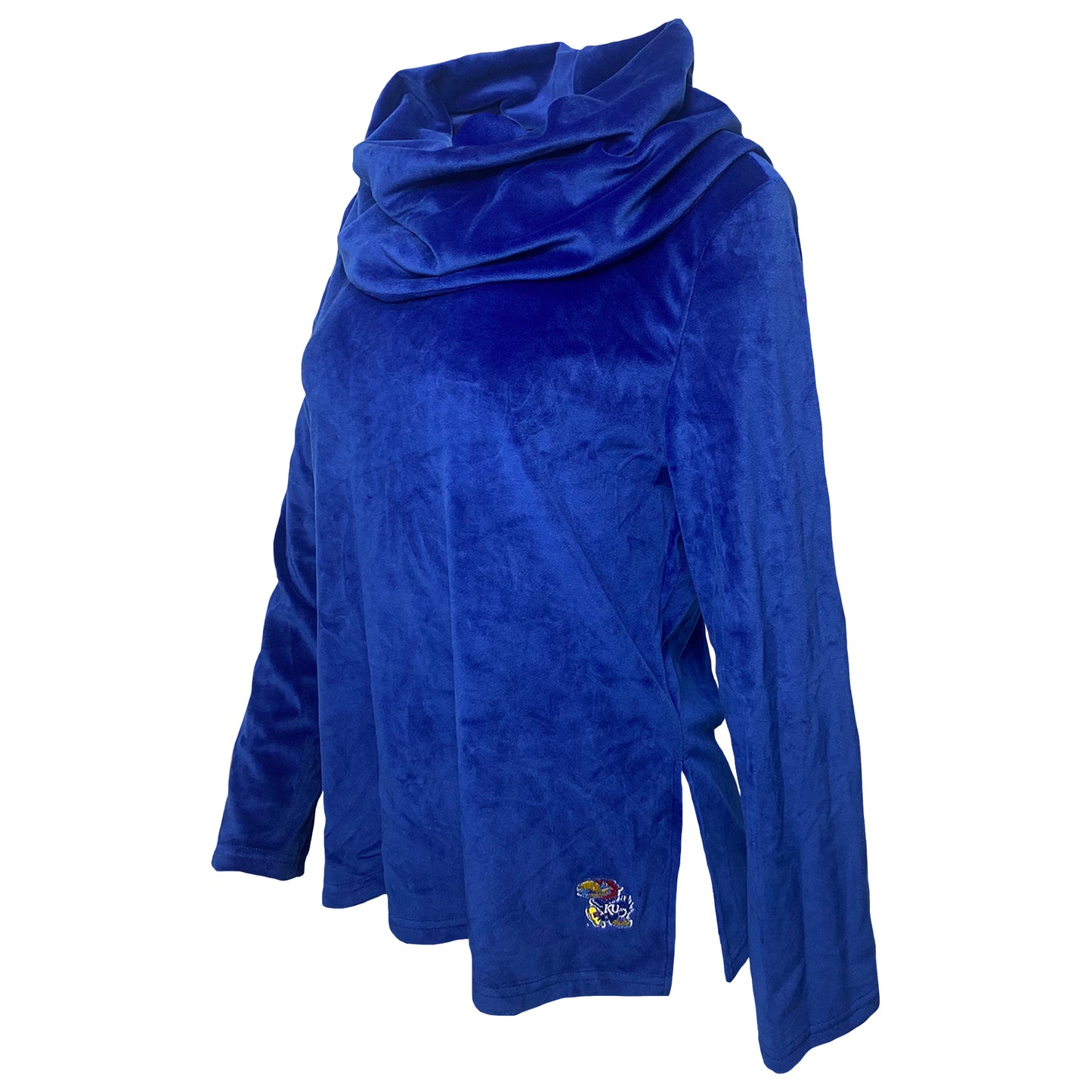 Kansas Jayhawks Emma Velour Cowl Neck Top