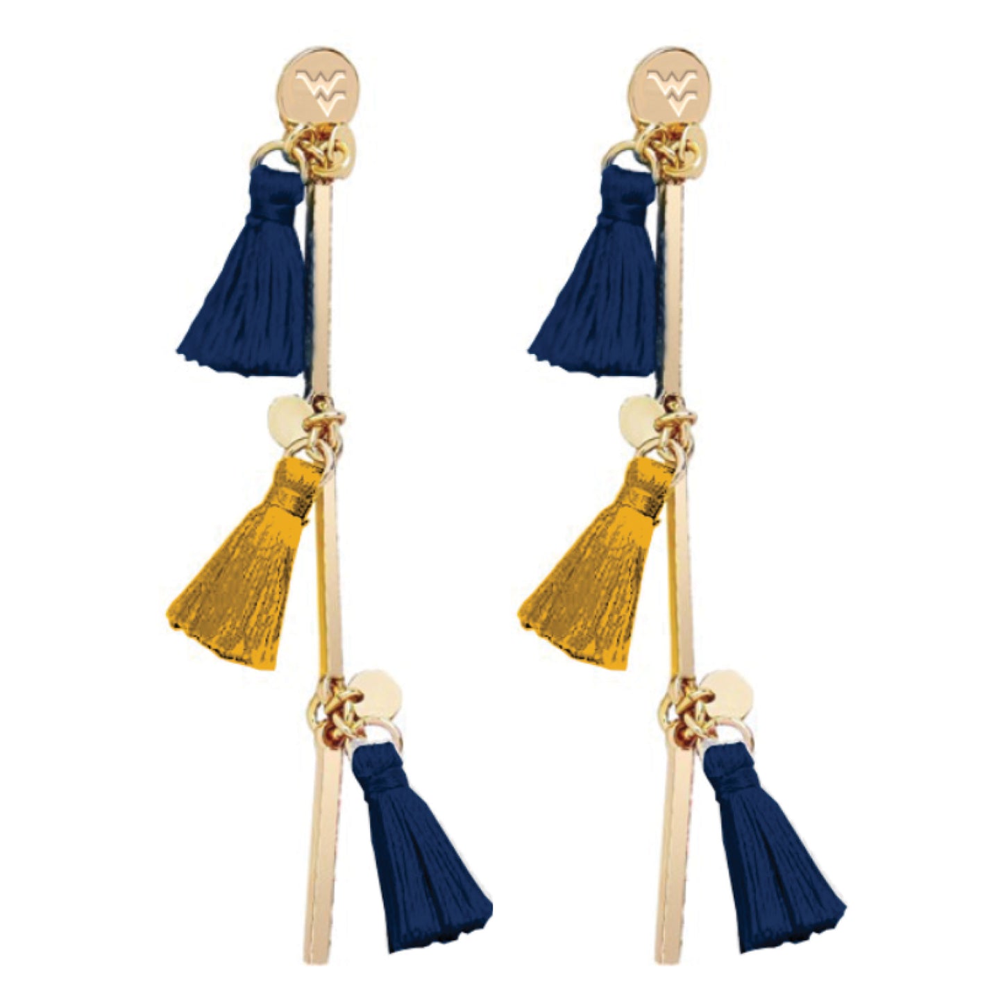 West Virginia Mountaineers Melody Tassel Earrings