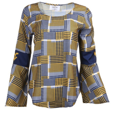 West Virginia Mountaineers Erin Bell Sleeve Top