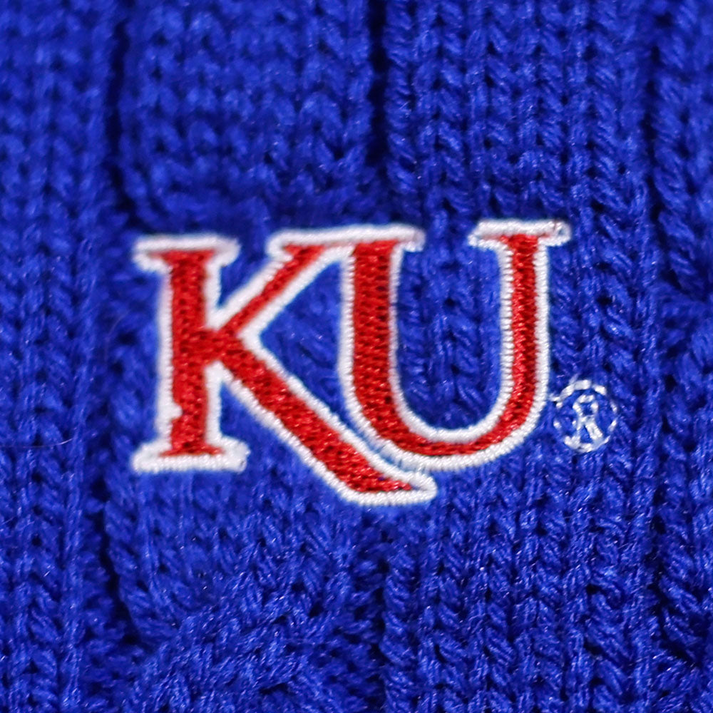 Kansas Jayhawks Zip Cable Cardigan