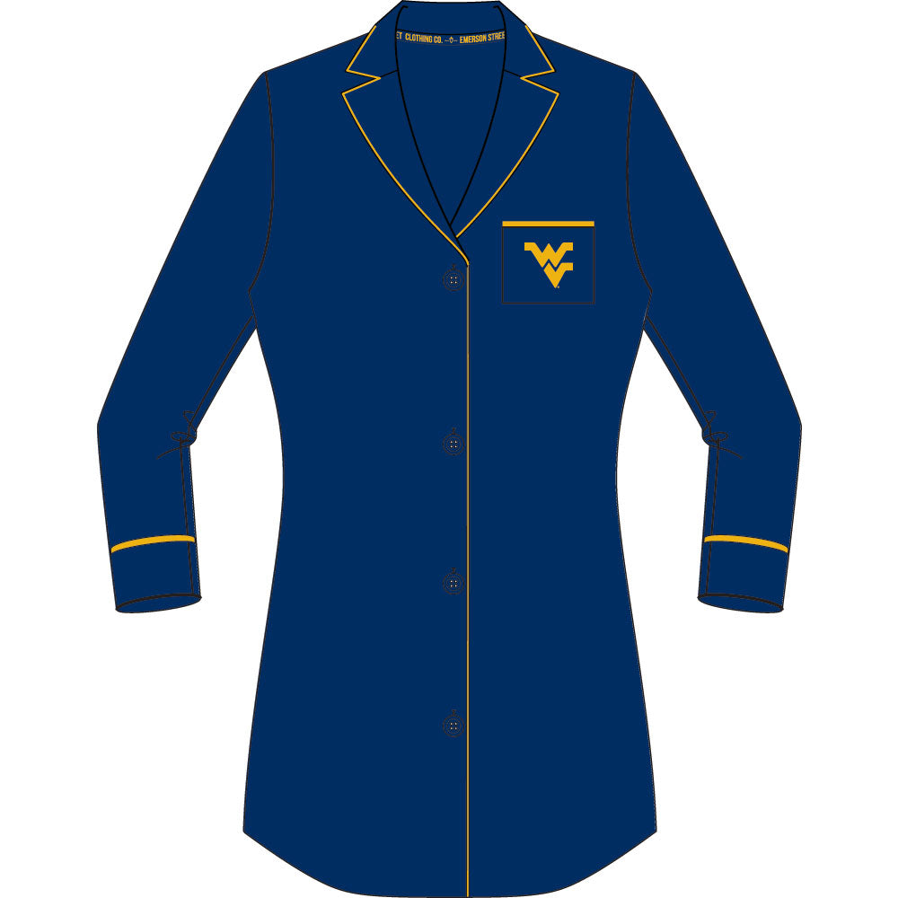West Virginia Mountaineers Button Down Nightshirt