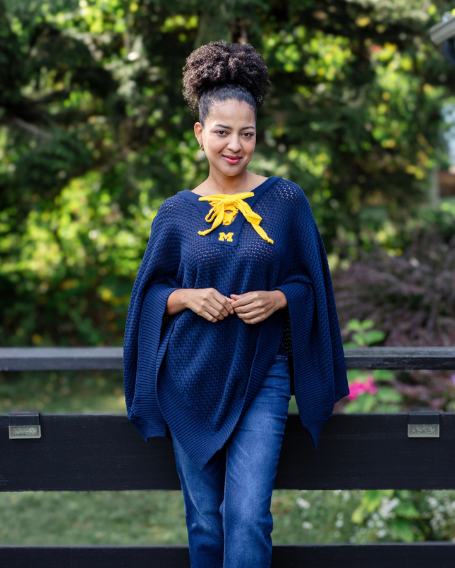Michigan Wolverines Kendall Knit Poncho