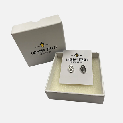Oklahoma Sooners Logo Stud Earrings Silver Plated