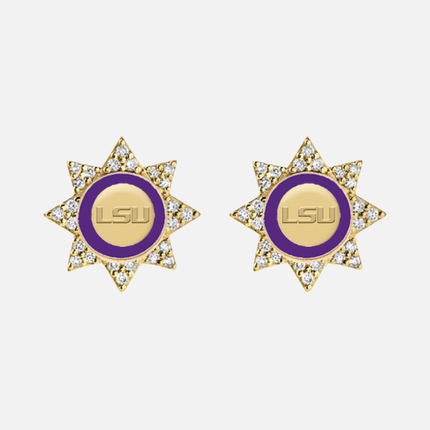LSU Tigers Gladiolas Earrings