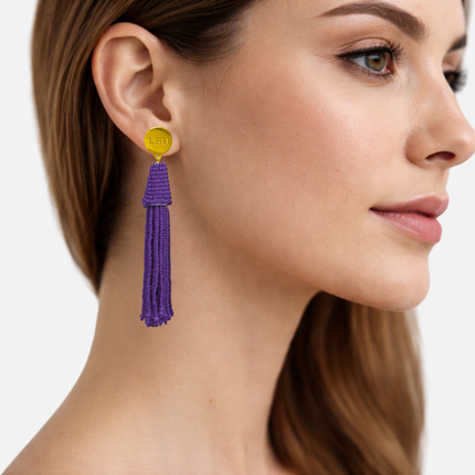 LSU Tigers Leila Hand Beaded Earrings