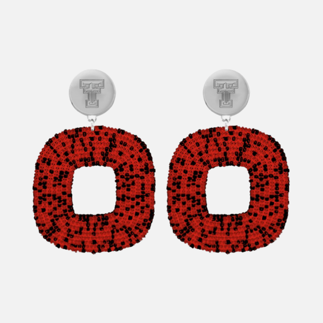 Texas Tech Red Raiders Tigris Hand Beaded Earrings