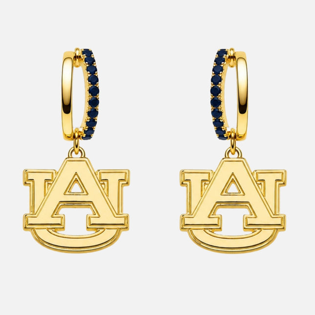 Auburn Tigers Finn Logo Hoop Earrings