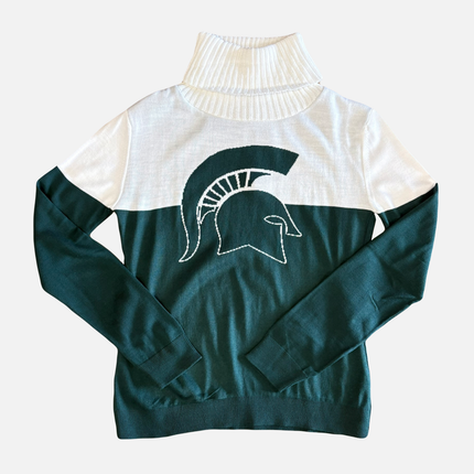 Michigan State Spartans Cowl Neck Logo Sweater