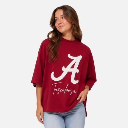Alabama Crimson Tide Ash Lightweight Fleece Top