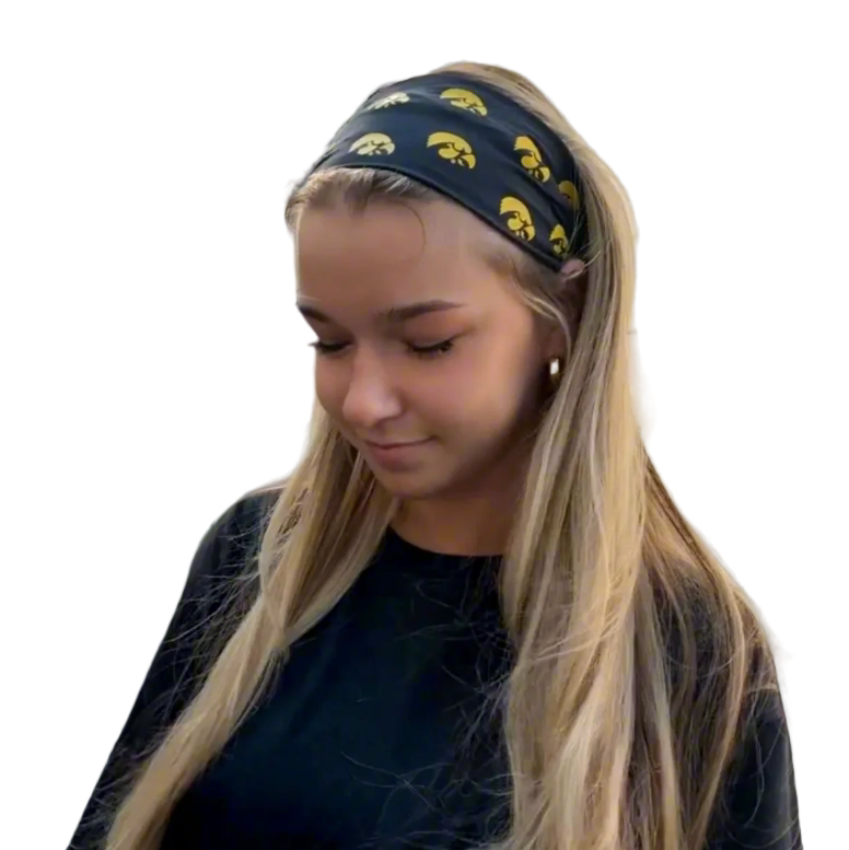Iowa Hawkeyes Black Headband