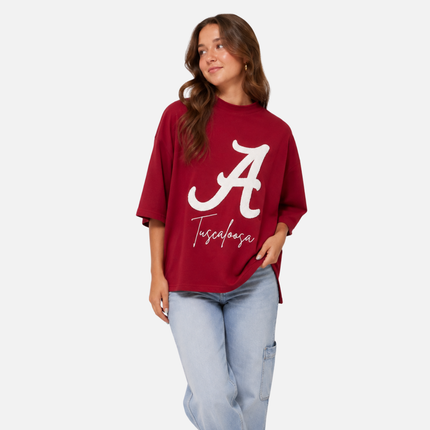Alabama Crimson Tide Ash Lightweight Fleece Top