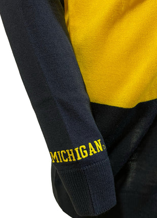 Michigan Wolverines Color Block Cardigan Sweater