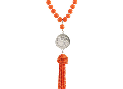 Clemson Tigers Hand Beaded Lala Necklace