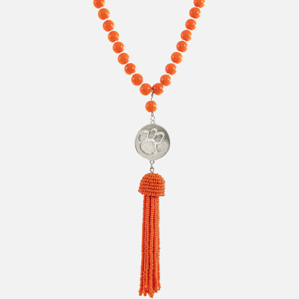 Clemson Tigers Hand Beaded Lala Necklace