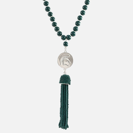 Michigan State Spartans Hand Beaded Lala Necklace