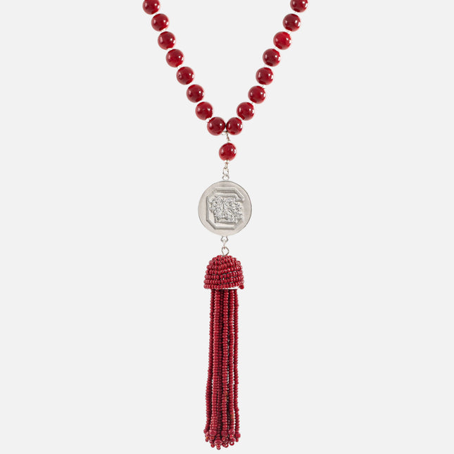 South Carolina Gamecocks Hand Beaded Lala Necklace