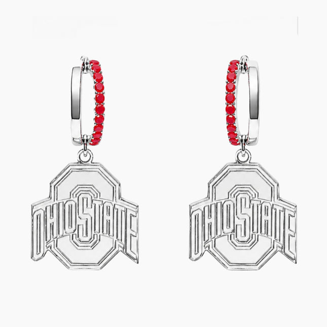 Ohio State Buckeyes Finn Logo Hoop Earrings
