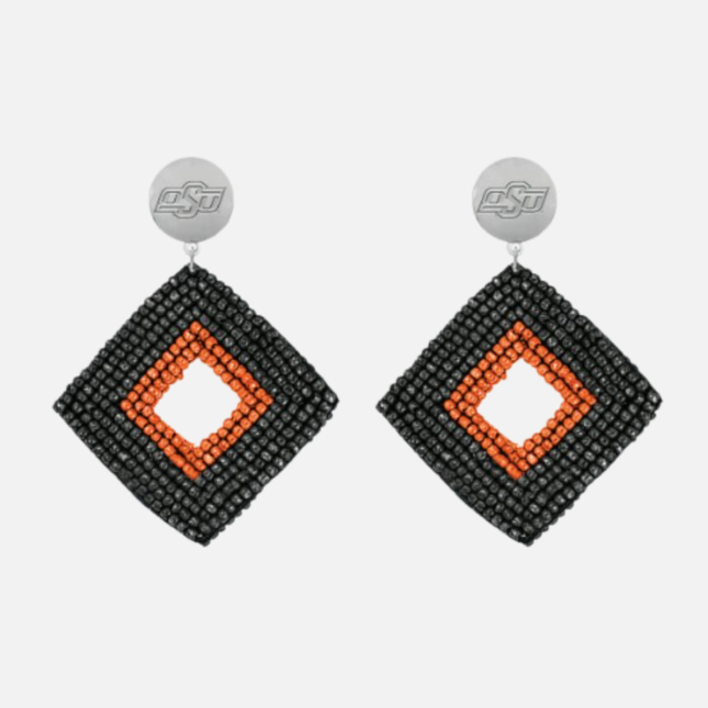Oklahoma State Cowboys Hand Beaded Weaver Earrings