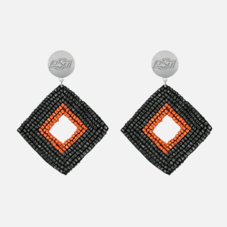 Oklahoma State Cowboys Hand Beaded Weaver Earrings