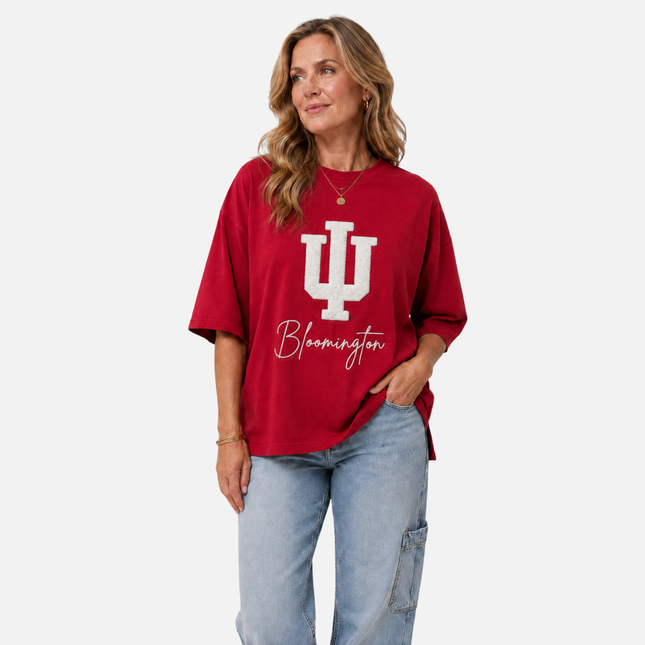 Indiana Hoosiers Ash Lightweight Fleece Top