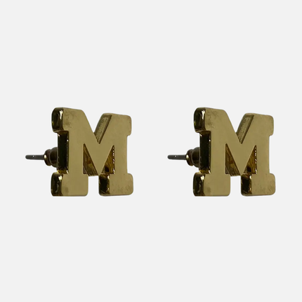 Michigan Wolverines Logo Stud Earrings