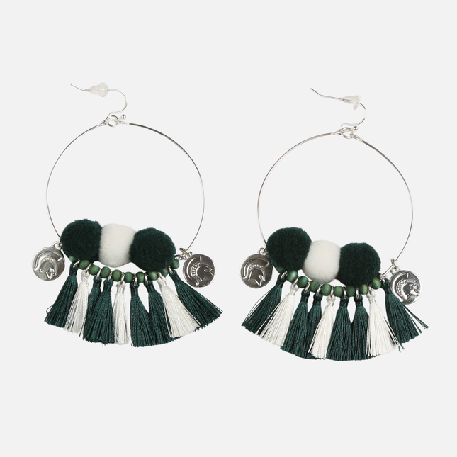 Michigan State Spartans Multi Tassel Earrings