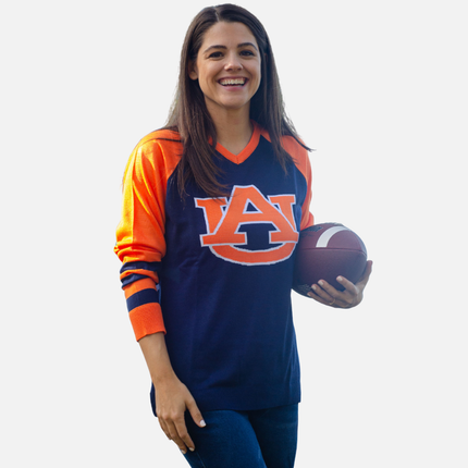 Auburn Tigers V Neck Logo Sweater