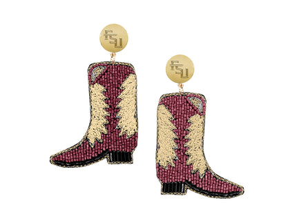 Florida State Seminoles Boots Hand Beaded Earrings