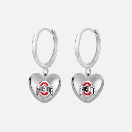 Ohio State Buckeyes Hibiscus Earrings
