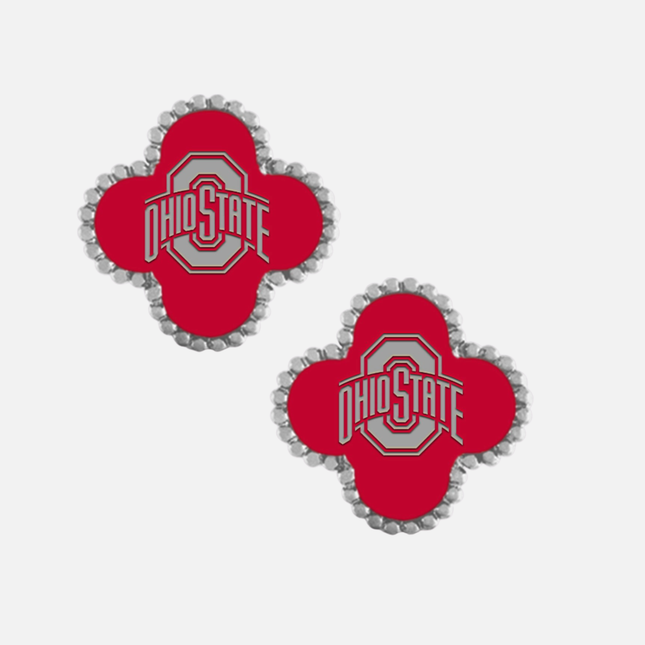 Ohio State Buckeyes Adele Quatrefoil Stud Earrings
