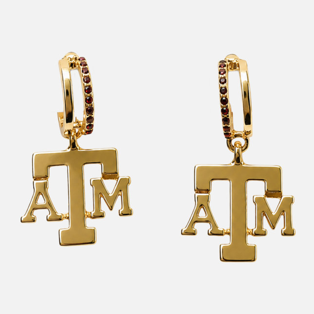 Texas A&M Aggies Finn Logo Hoop Earrings