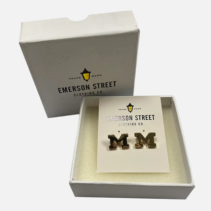 Michigan Wolverines Logo Stud Earrings