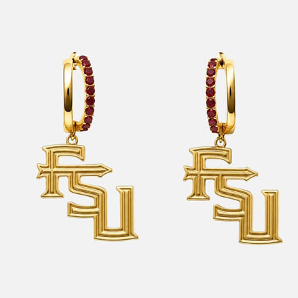 Florida State Seminoles Finn Logo Hoop Earrings