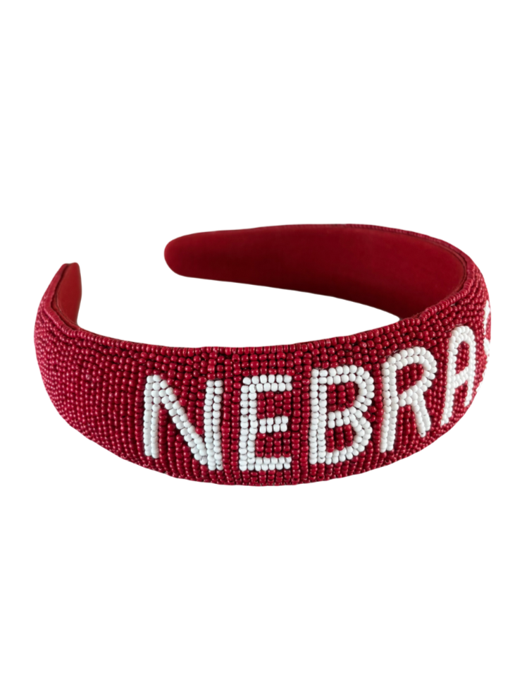 Nebraska Minerva Beaded Headband