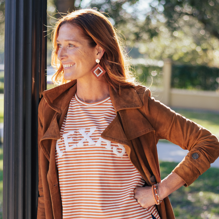 Texas Longhorns Hand Beaded Weaver Earrings